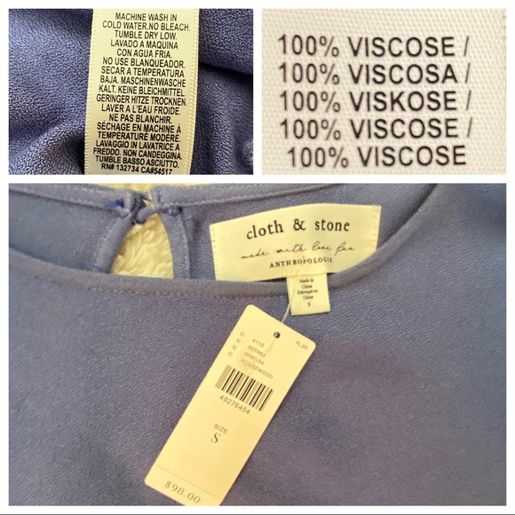 NWT Cloth & Stone Bell-Sleeve Top, Periwinkle Blue, Small - Picture 14 of 14